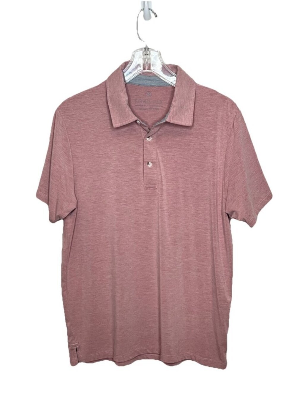 Free Fly Mens Bamboo Blend Polo Shirt Small Heathered Mauve Short Sleeve Casual